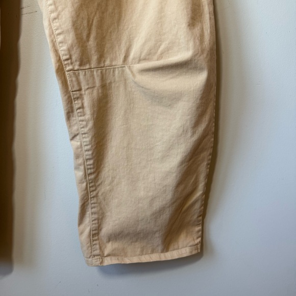 Nili Lotan Shon barrel leg pants utility pockets cream baggy cotton blend - Picture 3 of 8